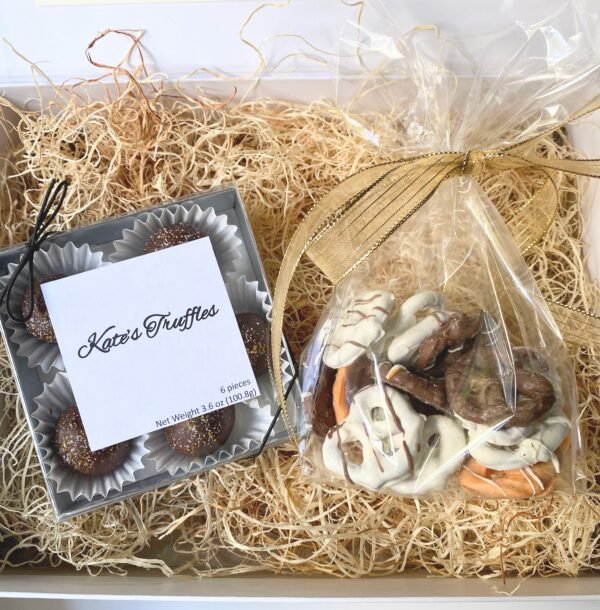 Espresso Truffle Box with Chocolate covered Pretzels